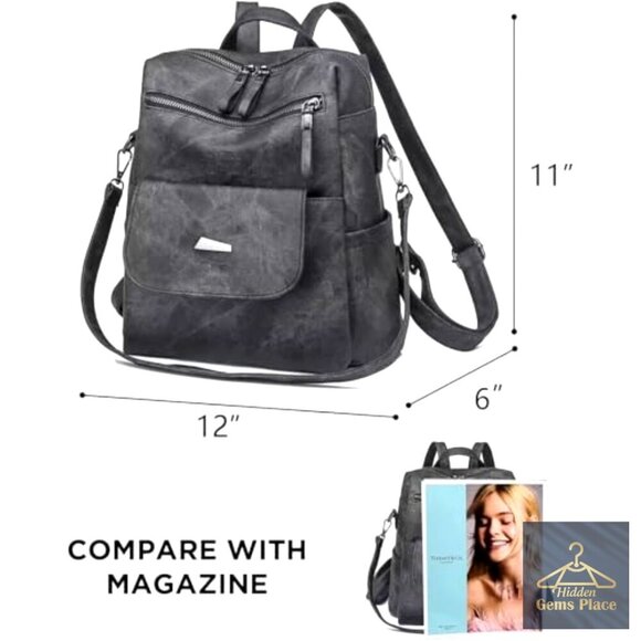 PU Leather Backpack Purse Multipurpose Design Travel Handbag Adjustable Strap main image 4